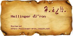 Hellinger Áron névjegykártya